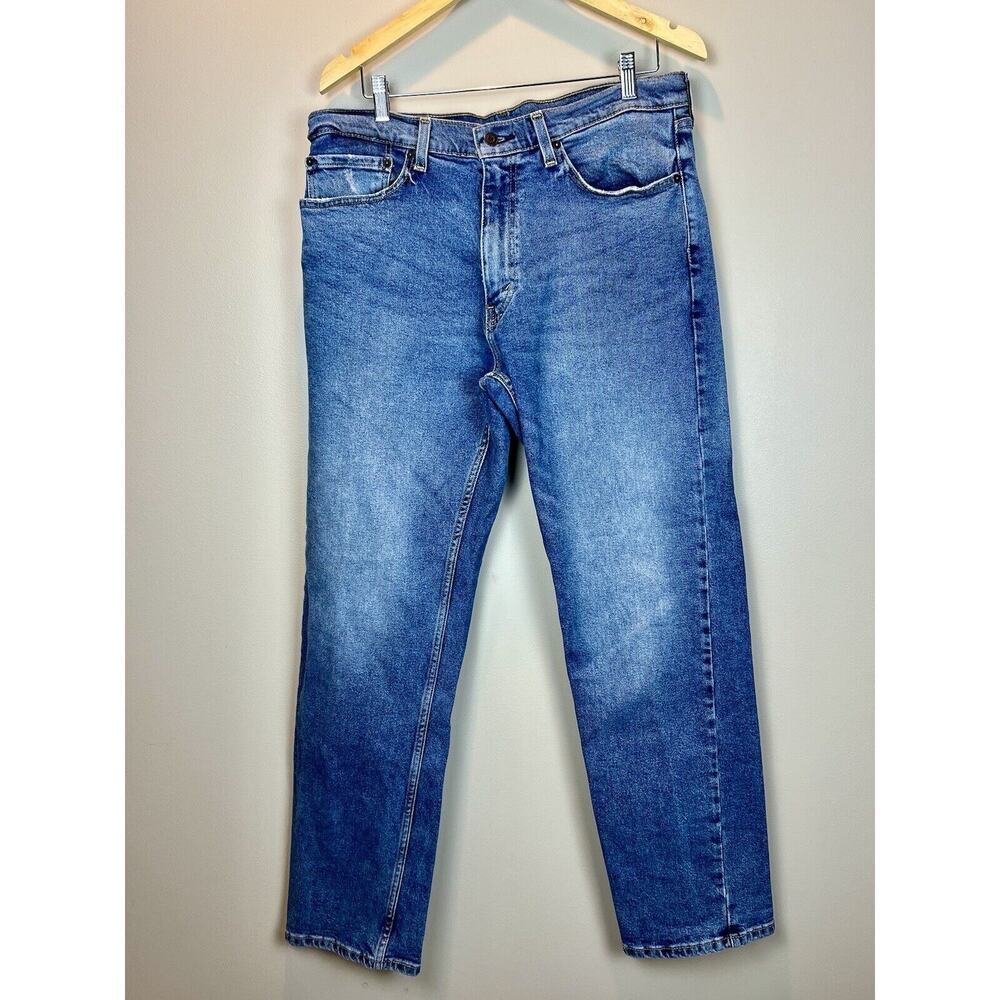 Levi Strauss 505 Straight Leg Denim Jeans Mens 36x32 Blokecore Classic Timeless